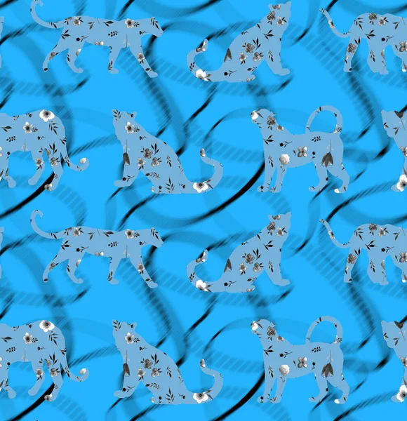 Nahtlose Schlange Helles Muster Mit Gefleckten Leopardenformen — Stockfoto