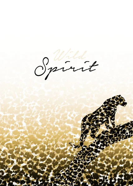 Text Divokého Ducha Leopardím Leopardím Puntíkem — Stock fotografie