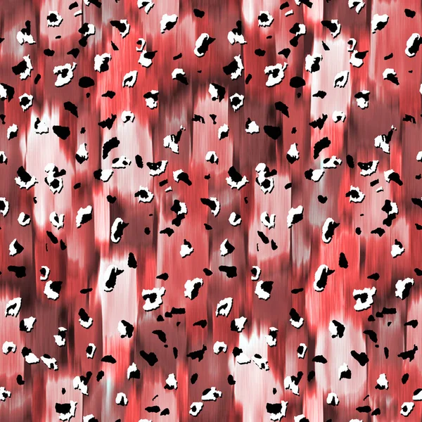 Hand Drawn Seamless Colorful Bright Pattern Leopard Spots Wall — Stockfoto