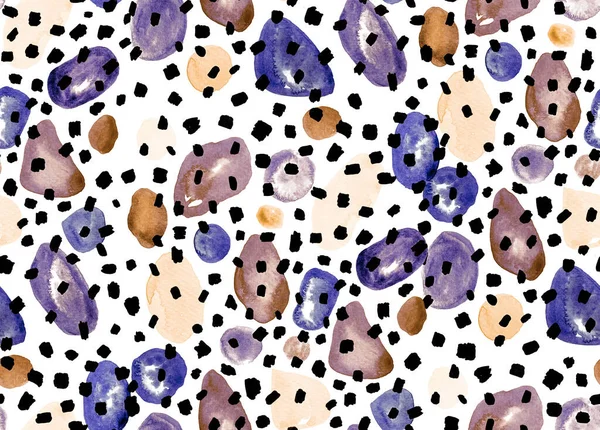 Disegno Mano Senza Soluzione Continuità Colorato Modello Leopardo Luminoso — Foto Stock