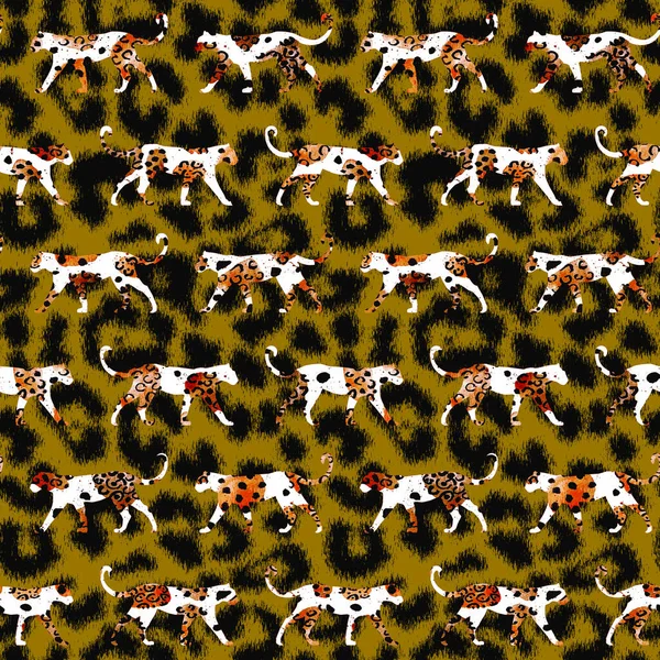 Seamless Colorful Bright Pattern Leopard Leo Spots — Stock fotografie