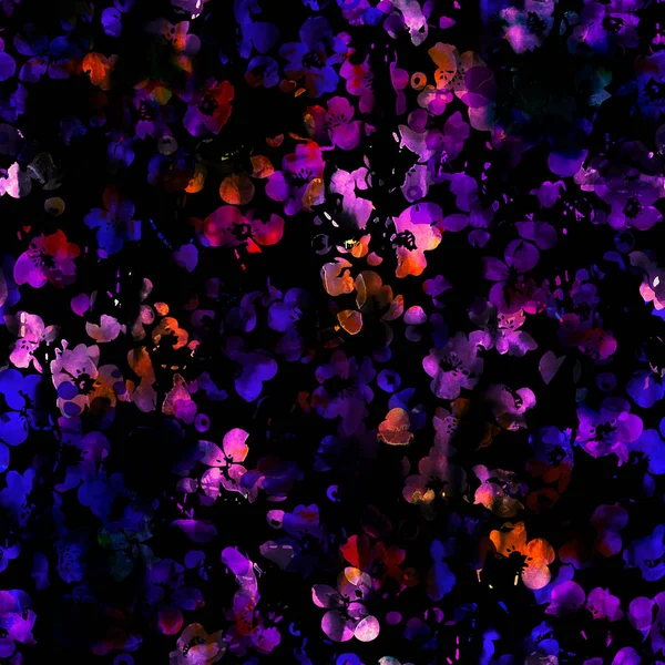 Dibujado Mano Sin Problemas Brillante Patrón Colores Con Flores — Foto de Stock