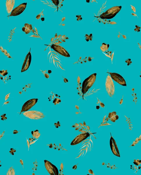 羽や花のあるシームレスなカラフルな明るいパターン — ストック写真