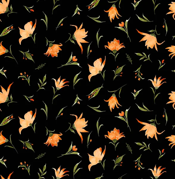 Безшовний Барвистий Яскравий Візерунок Різнокольоровими Орхідеями — стокове фото