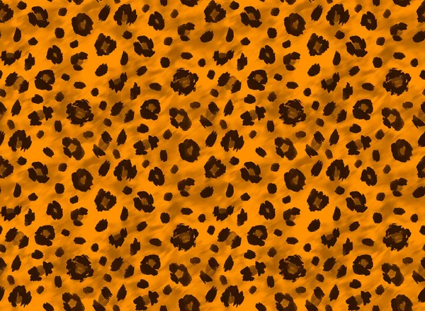 Sömlös Fuktig Leopard Hud Mönster Med Svarta Och Bruna Fläckar — Stockfoto