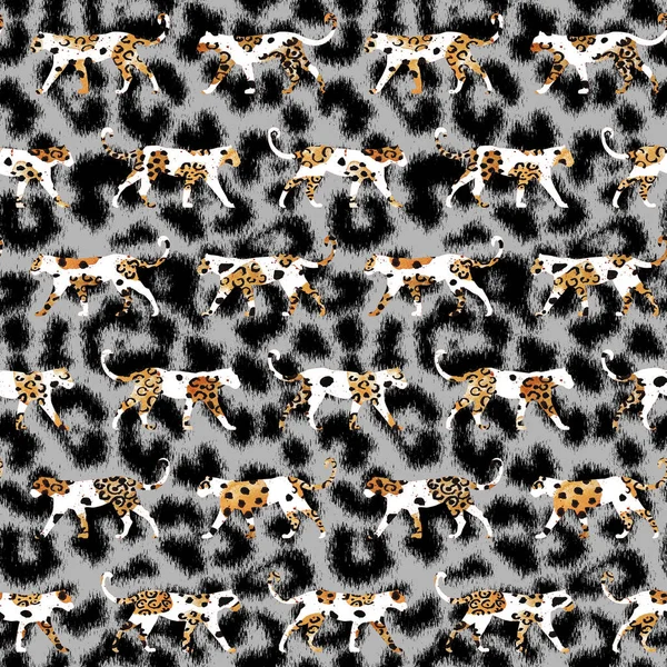 Seamless Colorful Bright Pattern Leopard Leo Spots — Stock Photo, Image