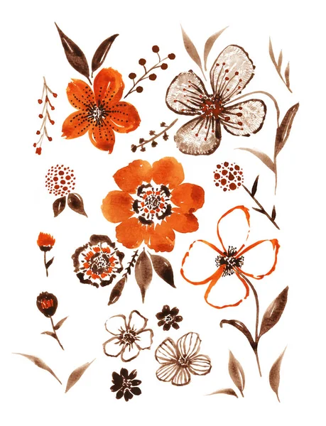 Απρόσκοπτη Μοτίβο Πολύχρωμα Λουλούδια Εικόνα Αρχείου