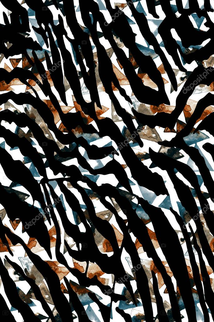 seamless colorful pattern with zebra stripes