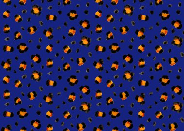 Leopar benekli, renksiz, parlak desenli el çizimi.