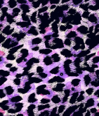 Leopar benekli, renksiz, parlak desenli el çizimi.