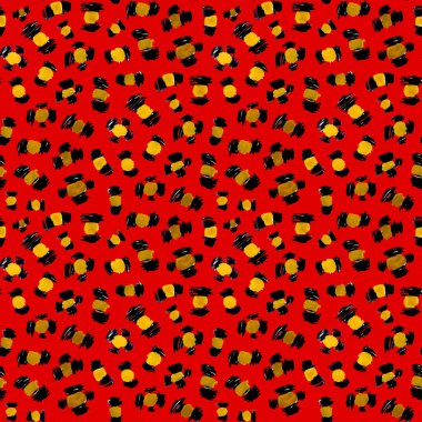 Leopar benekli, renksiz, parlak desenli el çizimi.