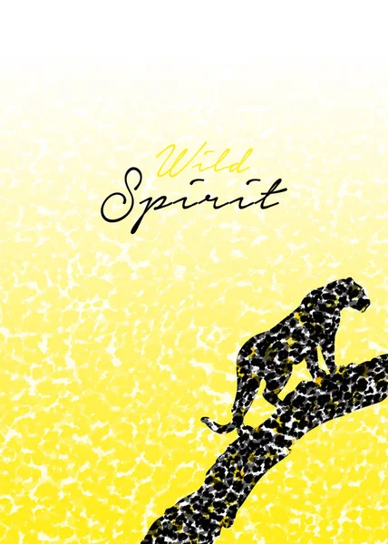 Wild Spirit Text Leopard Leopard Spots — Stockfoto