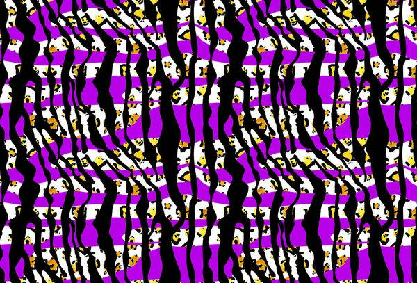 Hand Drawn Seamless Bright Pattern Zebra Stripes Leopard Spots — Stock Photo, Image