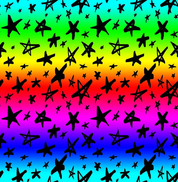 Naadloze Kleurrijke Heldere Patroon Met Aquarel Sterren — Stockfoto