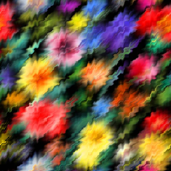 手绘无缝色彩斑斓的图案 花朵模糊 — 图库照片