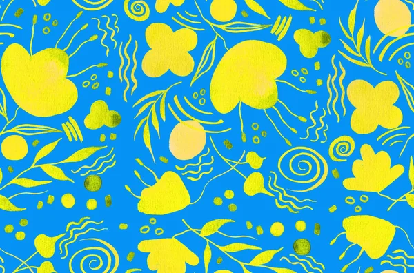 Handmalerei Abstraktes Aquarell Pastellfarben Blumen Nahtlose Muster Isolierten Hintergrund — Stockfoto