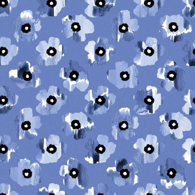 Renkli çiçeklerle renksiz, parlak desenli el çizimi