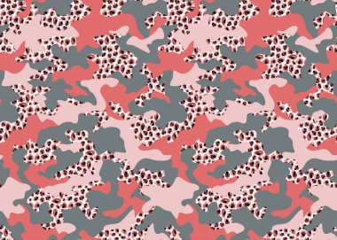 Leopar benekleri ile soyut, renksiz, parlak desen 