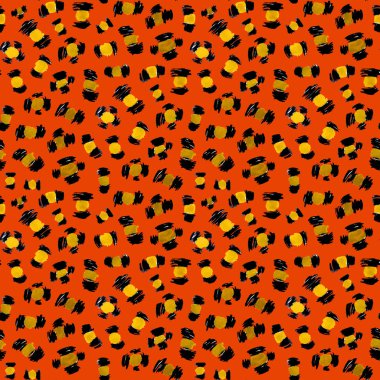 Leopar benekli, renksiz, parlak desenli el çizimi.