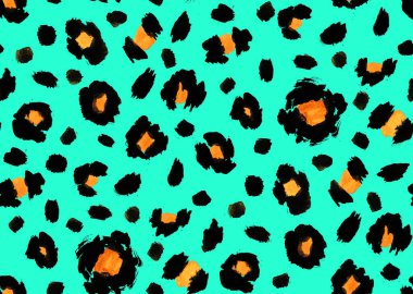 Kusursuz siyah benekli sahte leopar derisi deseni