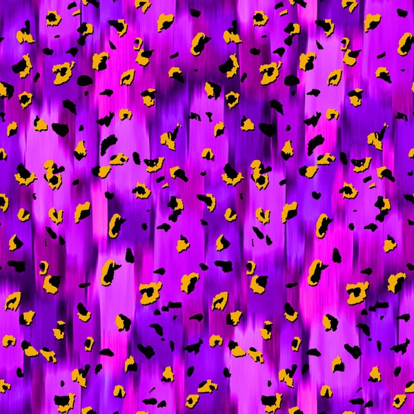 Hand Drawn Seamless Colorful Bright Pattern Leopard Spots Wall — Stock Photo, Image