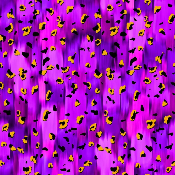 Hand Drawn Seamless Colorful Bright Pattern Leopard Spots Wall — Stockfoto