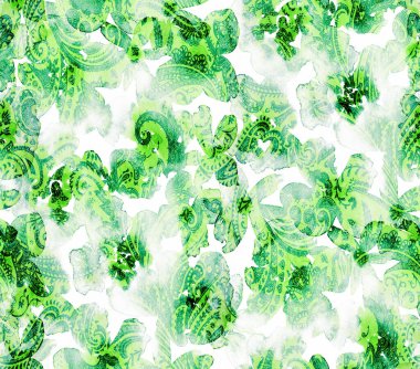 Etnik şekilli, pürüzsüz, parlak desenli el çizimi.