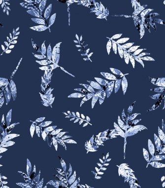 Yapraklarla renksiz, parlak desenler çizilmiş. 