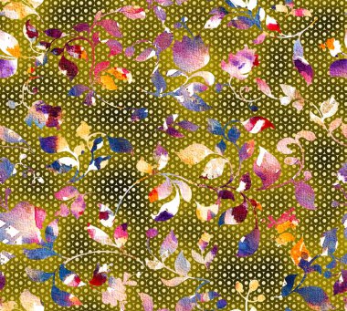 Daireleri ve renkli çiçekleri olan kusursuz geometrik parlak desen