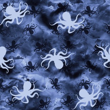 Ahtapot şekilli soyut renksiz parlak kravat deseni