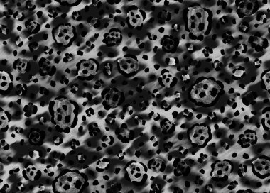 Leopar benekli, renksiz, parlak desenli el çizimi.