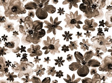 El Resimleri Soyut Suluboya Pastel Şakayıklar