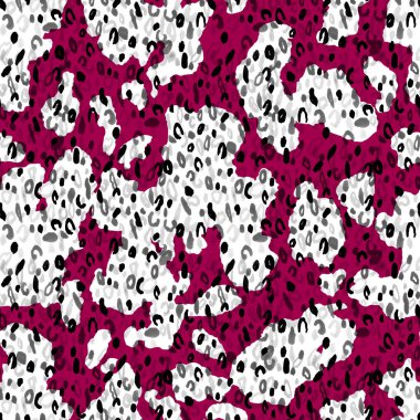 Leopar benekli, renksiz, parlak desenli el çizimi.
