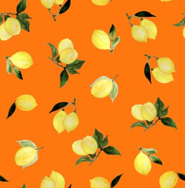 limonlarla el çizimi renksiz desen