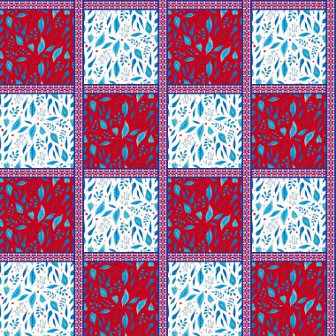 Yapraklı, soyut, pürüzsüz, parlak desenli el çizimi