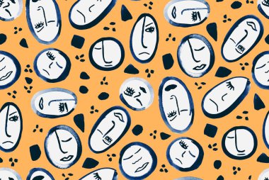 soyut renksiz, duygusal maskeli parlak desen 