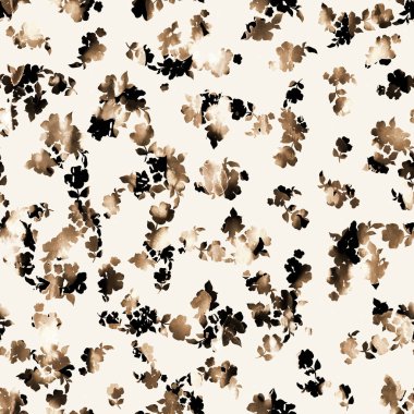 Renkli çiçeklerle renksiz parlak desen 