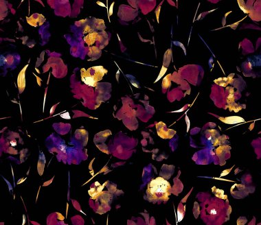 Güzel gelinciklerle renksiz parlak desenli  