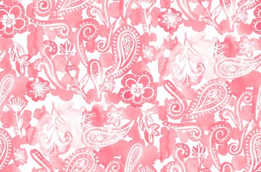 Renkli çiçeklerle renksiz desenli el çizimi. 