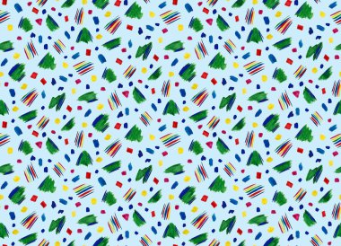 Elleri, bulanık suluboya geometrik şekillerle renksiz parlak desenler çizmiş.