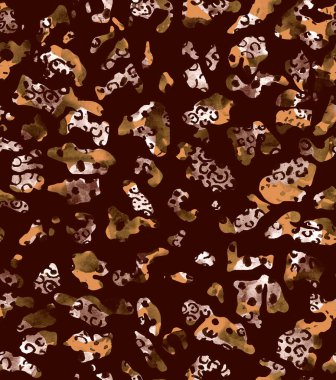 Leopar benekli, renksiz, parlak desenli el çizimi.