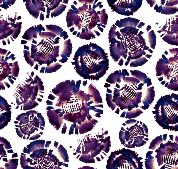 hand drawn seamless colorful bright pattern in floral diy shibori style