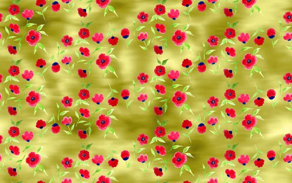 Dessin Main Aquarelle Transparente Motif Lumineux Coloré Avec Des Fleurs — Photo