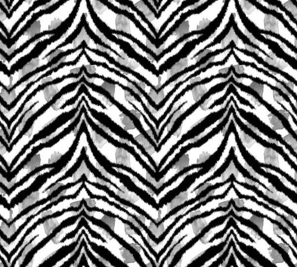 hand drawn seamless bright pattern with zebra stripes on watercolor spots