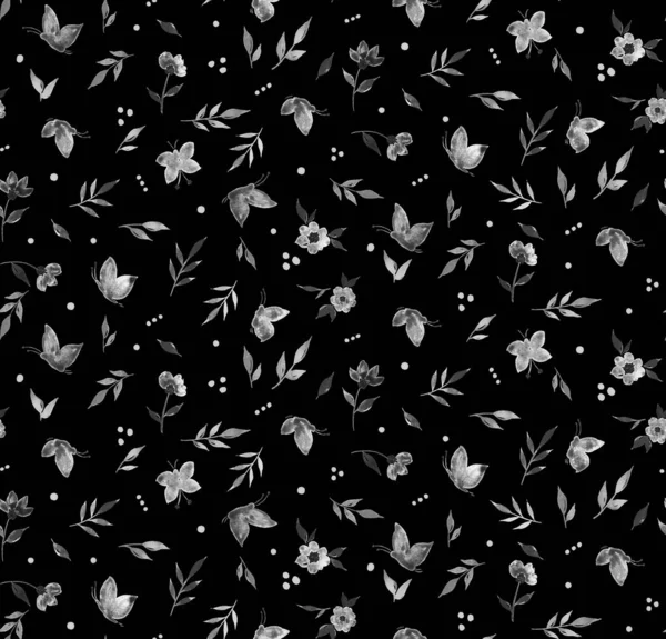 Naadloze Kleurrijke Heldere Patroon Met Vlinders Bladeren — Stockfoto