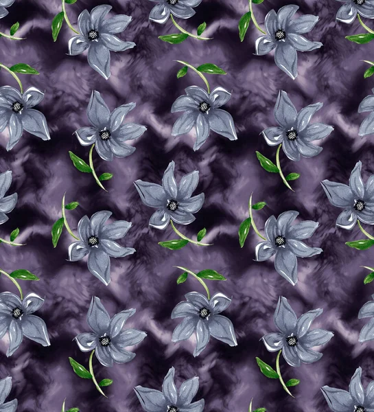 Ręcznie Rysowane Bezszwowe Kolorowe Jasny Wzór Kolorowymi Kwiatami Tle Tie — Zdjęcie stockowe