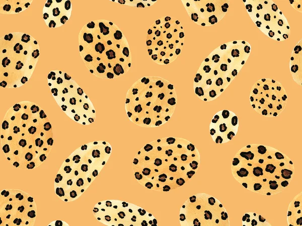 Hand Drawn Seamless Colorful Bright Pattern Leopard Spots Circles — Stock Photo, Image