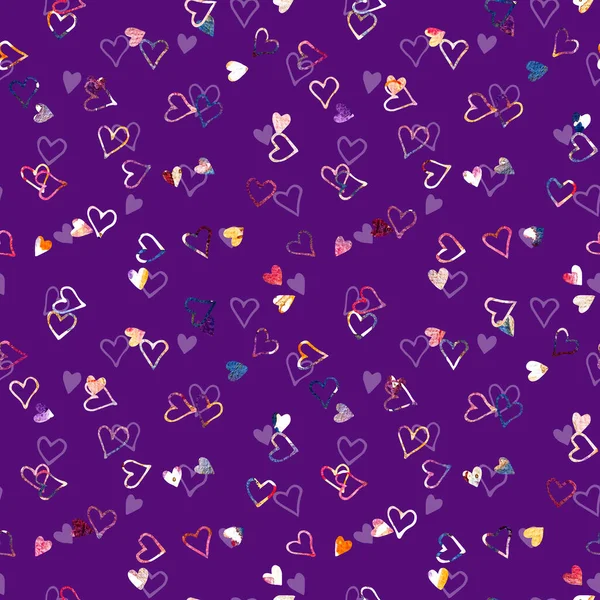 Seamless Colorful Bright Pattern Hearts — Stock Photo, Image