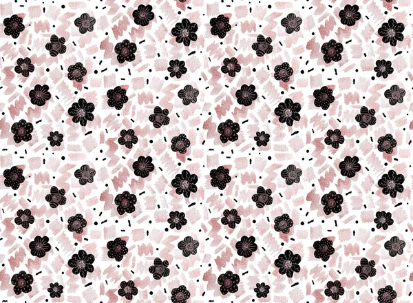 Handgezeichnete Nahtlose Bunte Helle Muster Mit Kleinen Blüten — Stockfoto