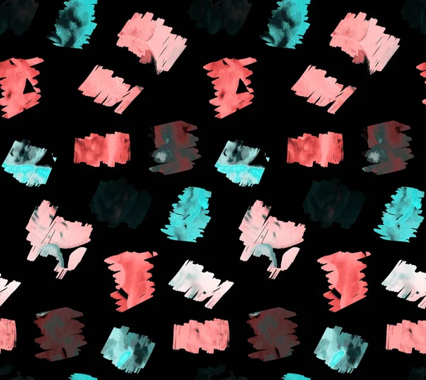 Handritade Sömlösa Färgglada Ljusa Mönster Med Suddig Akvarell Pensel Stroke — Stockfoto